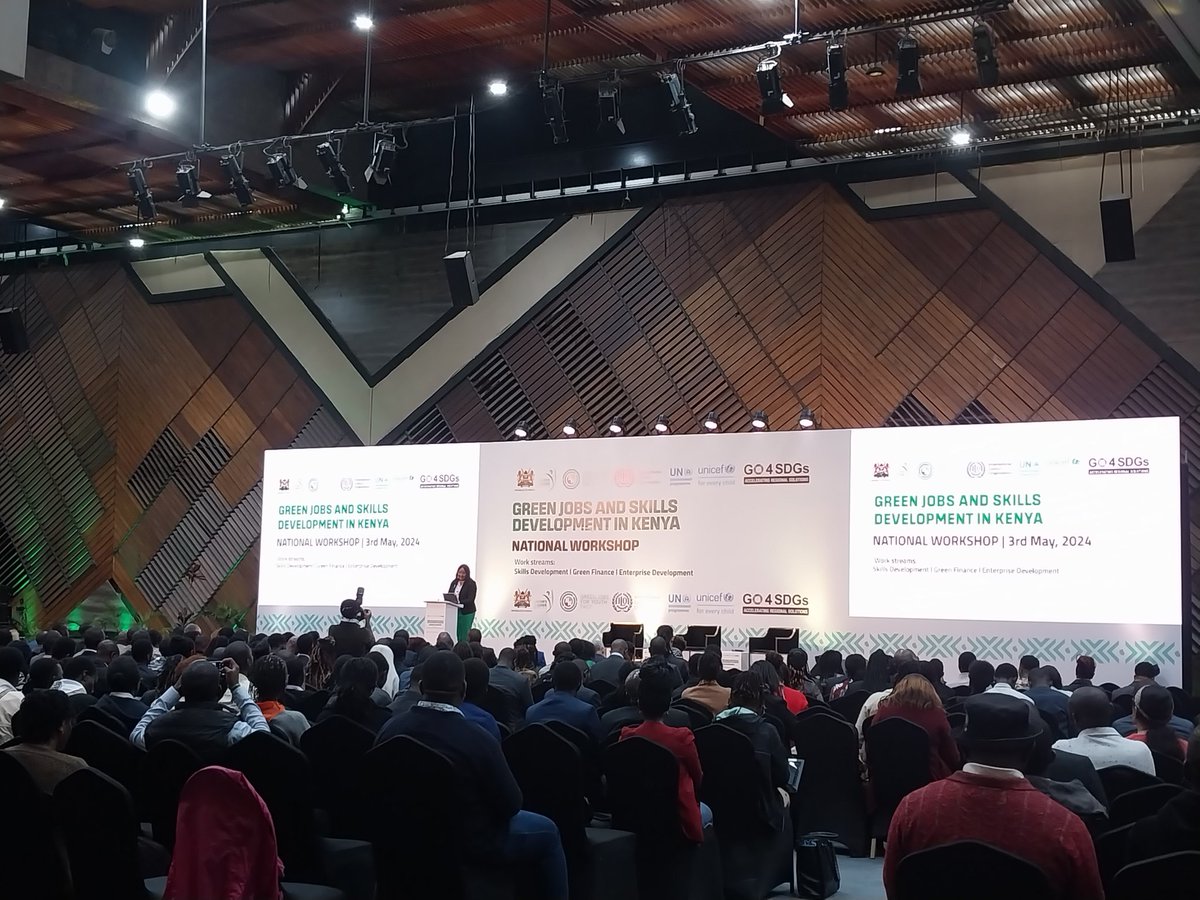 Attending the 1st #Kenya #National #Inauguration workshop on Green Jobs and #skills development at KICC. Young people are the present and the future, they must be included at all levels as they can accelerate economic development agenda in our nation. #greenjobs #TwendeGreenKE