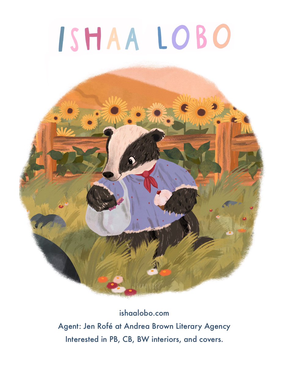 Happy #KidLitArtPostcard Day, I’m Ishaa Lobo, a children’s book illustrator represented by @jenrofe at @AndreaBrownLit. I’m available for new projects! 🌸 See my portfolio and books at ishaalobo.com