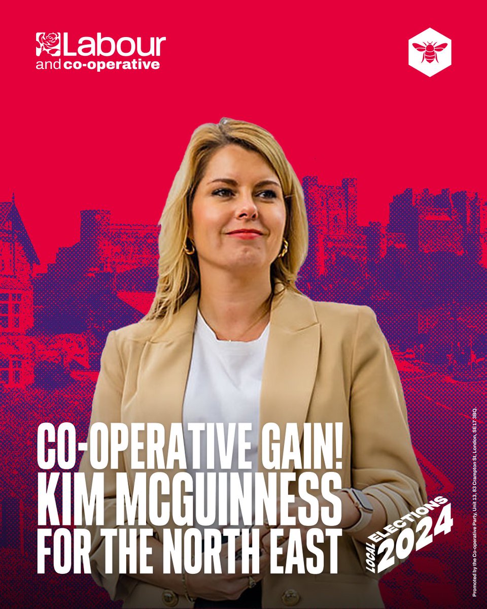 CO-OPERATIVE GAIN North East Mayor! 🎉 Congratulations @KiMcGuinness!