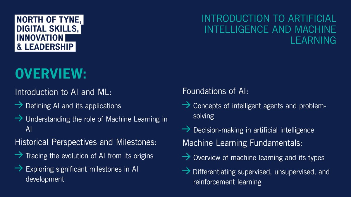 Embark on a journey through the complex world of AI and ML with our fully funded course! Gain essential knowledge to navigate this cutting-edge technology digitalskillsnorthumberland.co.uk/course/introdu…