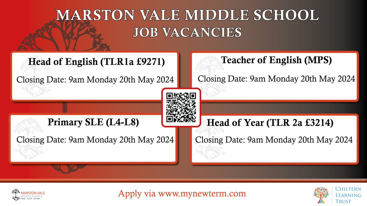 Are you looking for an exciting new opportunity? @MVM_school has some fantastic vacancies, this is an amazing opportunity to be part of our very supportive trust and work alongside some wonderful staff and students📚🎓