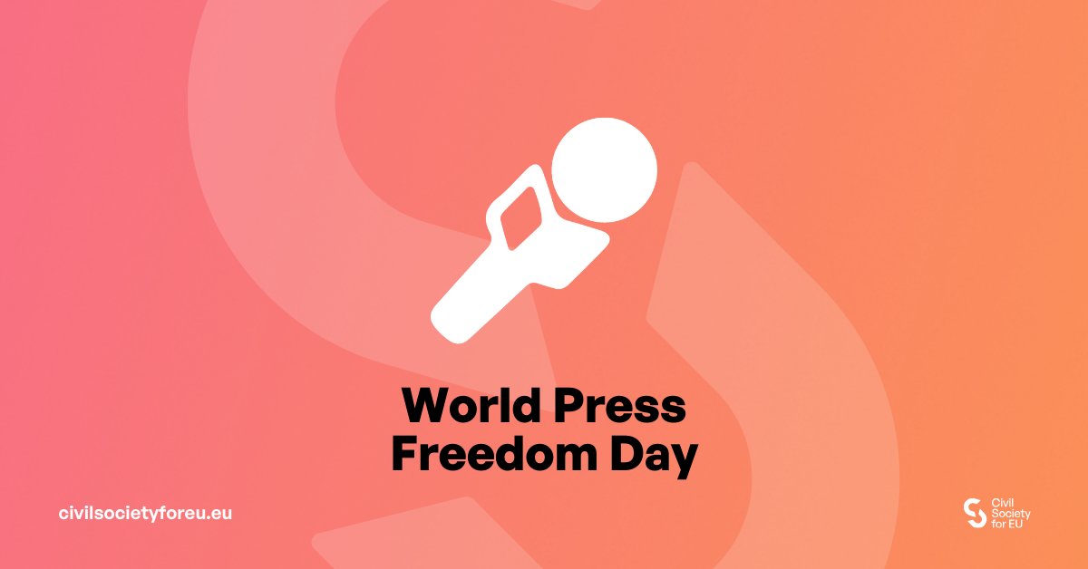 On #WorldPressFreedomDay we stand with civil society working to defend #PressFreedom in Europe 🎙️ 220+ civil society orgs call on EU policymakers to recognise their crucial role in our societies & to sign the #CivilSocietyforEU pledge! 📣 bit.ly/a_homepage #WPFD2024