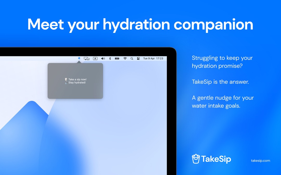 Stay refreshed and hydrated on-the-go with TakeSip, your ultimate hydration companion app. Stay ahead of dehydration effortlessly with TakeSip by your side! 💧

#TakeSip #HydrationCompanion #RefreshRevive #DrinkMoreWater #StayHydrated