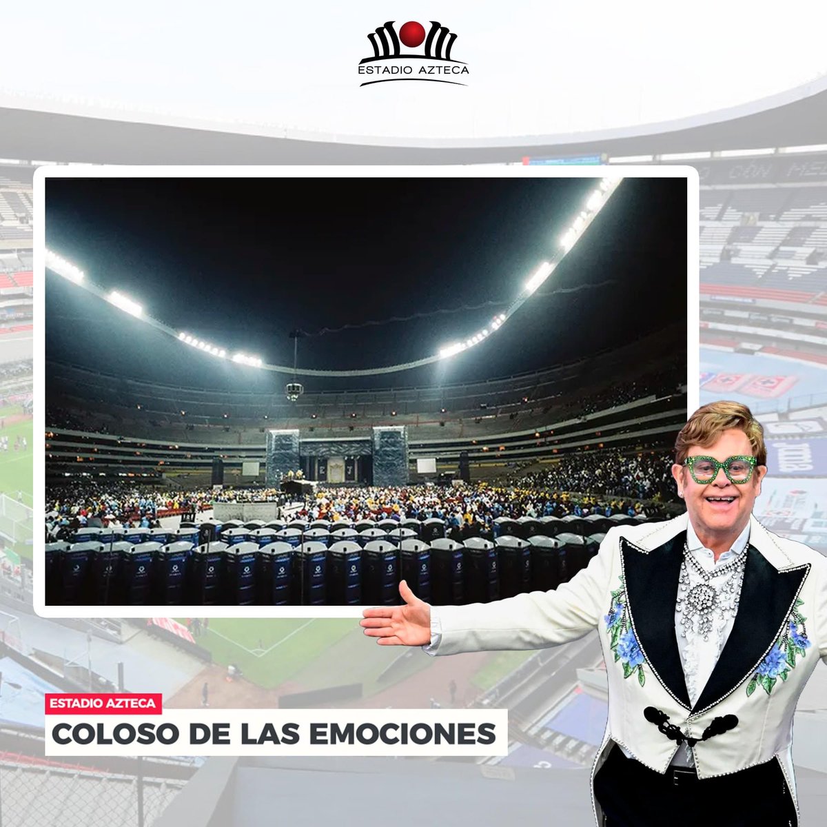 🎼 | Seguimos recordando el increíble concierto de 𝐄𝐥𝐭𝐨𝐧 𝐉𝐨𝐡𝐧 en el #EstadioAzteca. 🏟