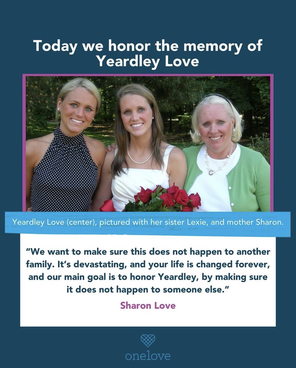 Today, we honor the memory of Yeardley Love ❤️ @Join1Love