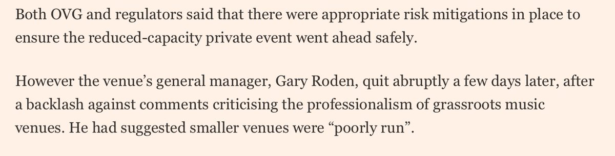 Dutch contractor critical of small independent music venues insists all is well with mega-warehouse music destination, as machinery falls from the ceiling whilst young people queue to enter the venue.

Time to question #ReducedAccess council strategies for independent amenities?