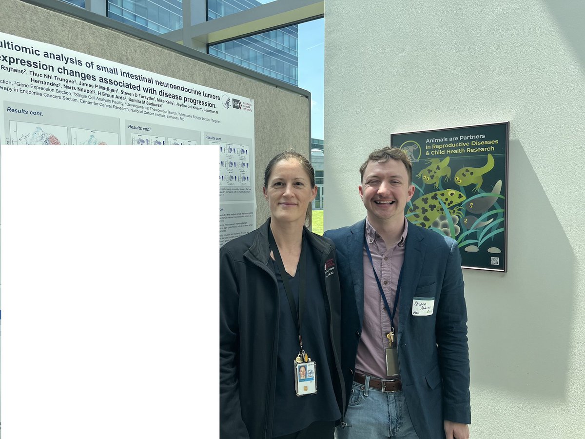 Extremly proud of my lab presenting #postbacposterday @NCIResearchCtr on tumorprogression and epigenetics in #PNET and #SiNET @AndrewsStephenG Srujana Yellapragada, Shreya Rajhans with collab @EfsunArdaLab 🤩🎯🎯👏