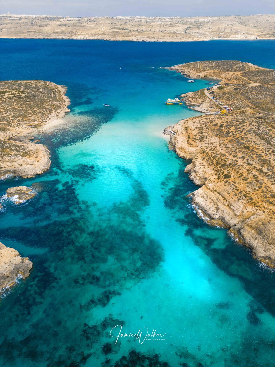 The Blue Lagoon at Comino Island. These breathtaking locations are a must-visit for anyone travelling to Malta. #bluelagoon #comino #malta #dronephotography #mini3pro #visitmalta #gozo #nature