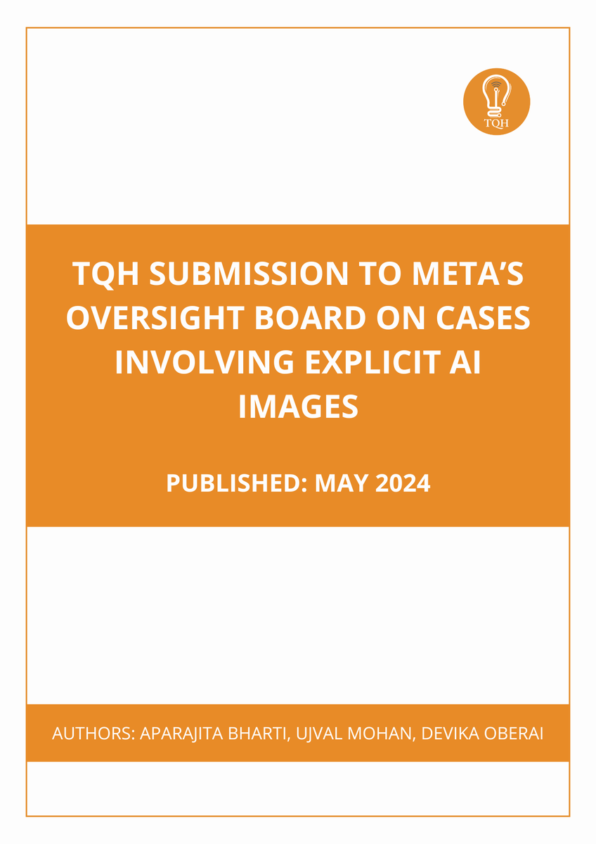 The Quantum Hub (@tqh_policy) on Twitter photo On April 16, Meta’s <a href="/OversightBoard/">Oversight Board</a> announced its review of two cases involving Meta’s content moderation of AI-generated explicit images of women (#Deepfakes). Nicknamed the “Supreme Court of Facebook" at its launch, the Board invited public comments to scrutinize the initial On April 16, Meta’s <a href="/OversightBoard/">Oversight Board</a> announced its review of two cases involving Meta’s content moderation of AI-generated explicit images of women (#Deepfakes). Nicknamed the “Supreme Court of Facebook" at its launch, the Board invited public comments to scrutinize the initial