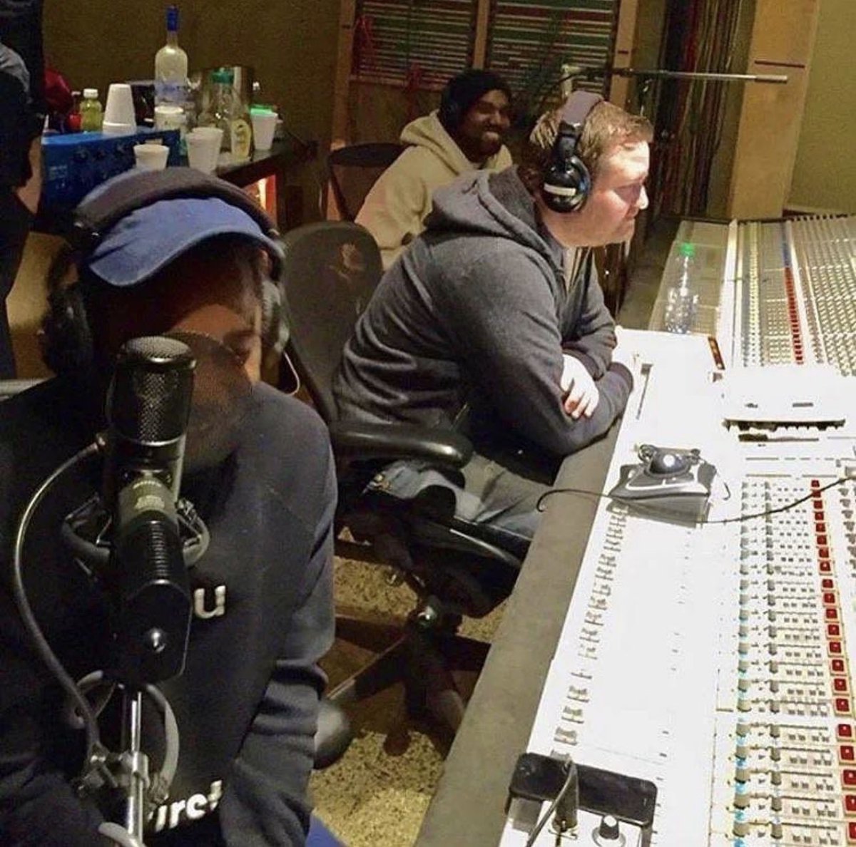 Kanye West & Kendrick Lamar in the studio recording ‘No More Parties In LA’ (2016)