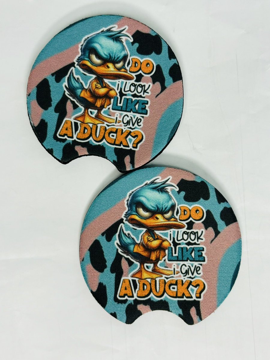 Check out what I'm selling: Do I Look Like I Give A Duck Car Coasters Set New: #mercari item.mercari.com/gl/m7829777301… #duck #leopardprint #CarCoasters #new #set #Car #Accessories #blue #oldcrowstreasures