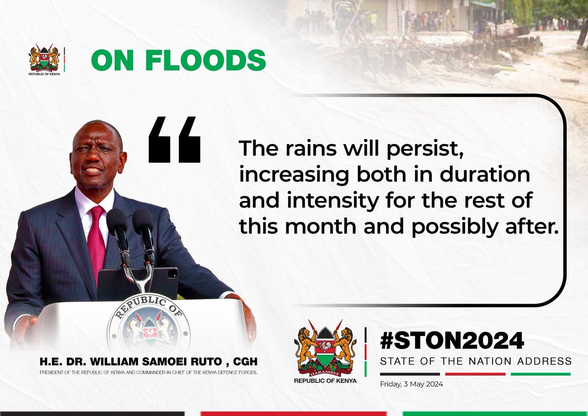 The rains are not going to stop anytime soon. It's important that we take the necessary precautions. #StateOfTheNation

Presidential Directives