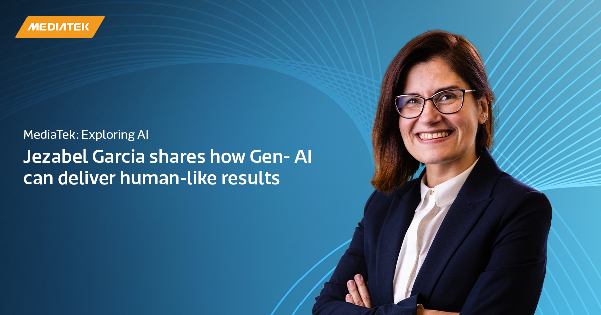 In this #TekTalk, Jezabel Garcia, Sr. Deep Learning Researcher, explores human-like #AI with MediaTek. Get to know the fascinating ways #generativeAI can take simple inputs and deliver detailed and human-like results. Watch: bit.ly/3UAvzTy