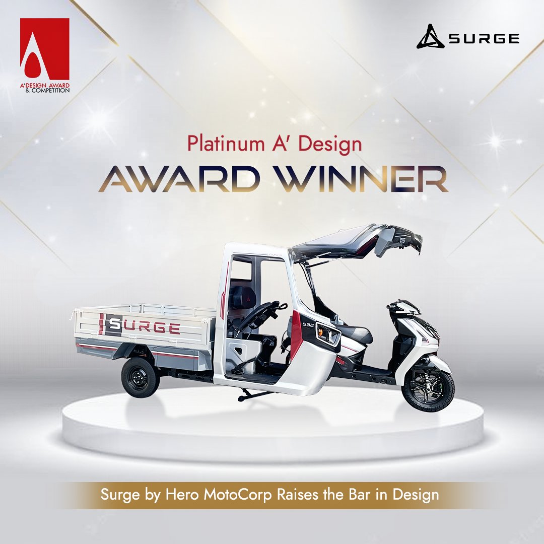 We're electrifying the #FutureOfMobility and the world is taking notice!

Surge has been crowned Platinum A' Design Award at the prestigious @adesignaward. This is a huge honor, and it recognizes all the hard work & innovation poured into creating this revolutionary vehicle.