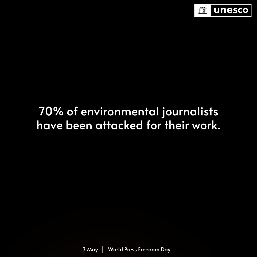 The fight to protect our planet comes at a devastating cost. Journalists' silenced voices represent a grave threat to #PressFreedom and the public's #RightToKnow. On #WorldPressFreedomDay, we must #ProtectJournalists. Their stories must be heard. ✒️ unesco.org/en/days/press-…