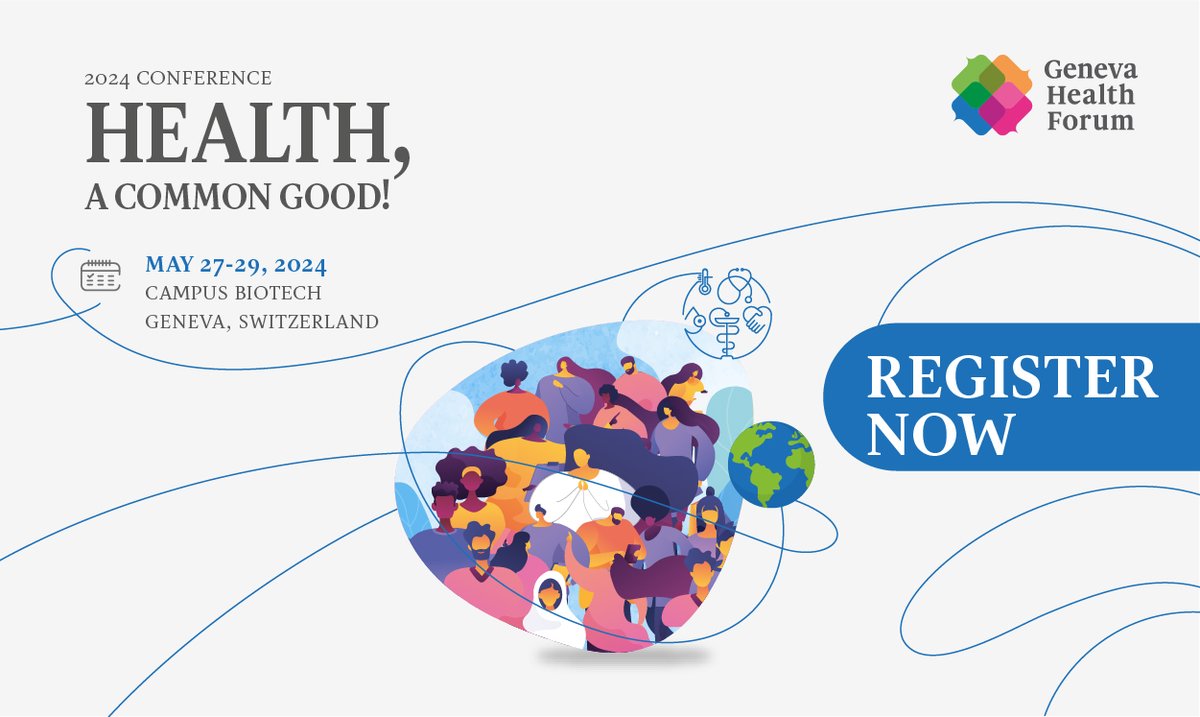 Join us at the #GHF2024 Conference on health as a common good to connect with key stakeholders shaping the future of #GlobalHealth! 🗓 27-29 May 📍 Campus Biotech, Chemin des Mines 9, 1202 Geneva Programme & registration: bit.ly/3UmzlyJ