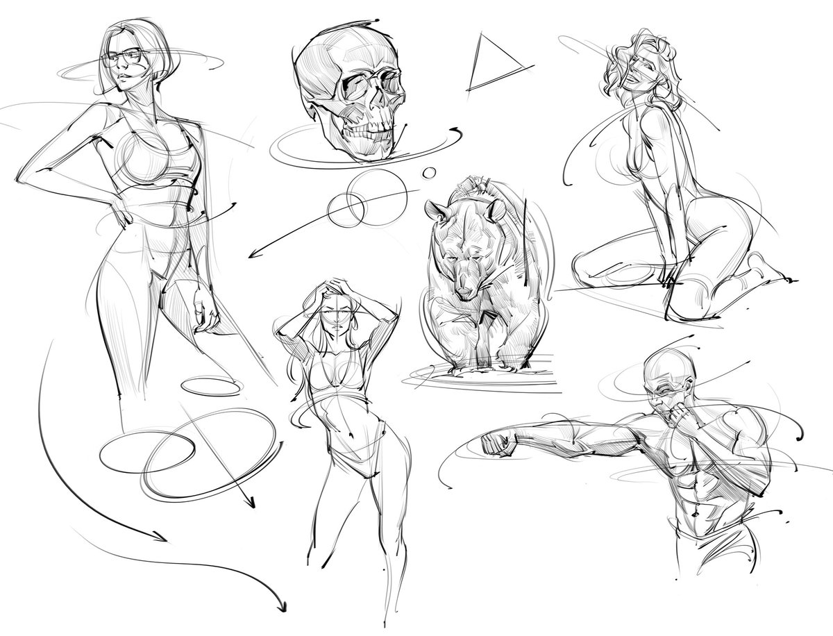 Gesture drawings! #gesturedrawing #figuredrawing #art #doodles #gottogetbetter #boxing #fighter #skulls #bears #grizzly #female #lineart #anatomy #humananatomy #sketching #goals