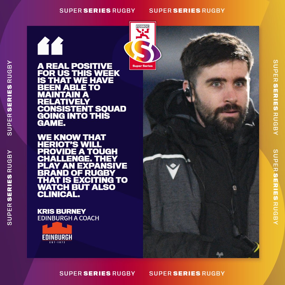 🗣️ Hear from Ben Cairns and Kris Burney ahead of this afternoon's inter-city clash at Goldenacre #FOSROCSuperSeries | @HeriotsRugby | @EdinburghRugby