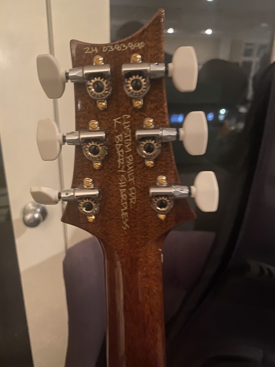 A lot of people probably know about Carolyn Bertozzi's bass by now. But did you know that Barry Sharpless has a custom guitar? Fast facts: It was made by Paul Reed Smith! The fretboard is inlaid with a bunch of different molecules! I saw it in person and took these pictures!