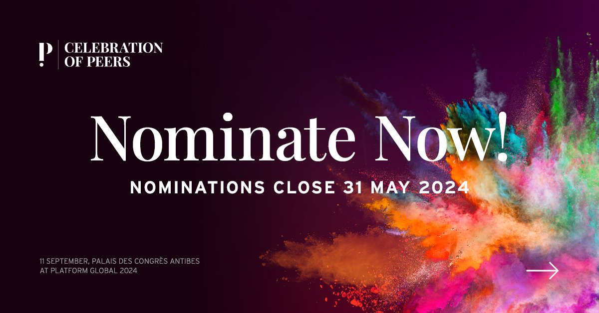 Nominate exceptional individuals or organizations for recognition at #PlatformGlobal's Celebration of Peers! 

Time is running out. Submit your nominations across all categories by 31 May.

platform-markets.com/antibes/2024-n…