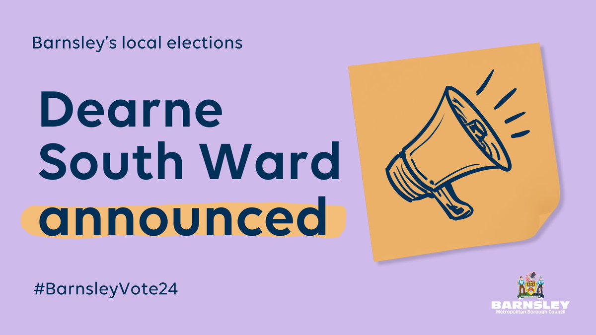 LOCAL ELECTIONS RESULT 📣 Dearne South Ward: Deborah Jane Pearson, Labour Party elected. Number of registered electors: 9,302 Total number of ballot papers received: 1,777 Turnout: 19.1% Full results are available at barnsley.gov.uk/LE24. #BarnsleyVote24