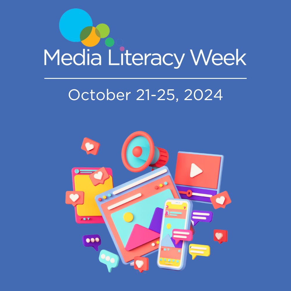Mark your calendars! #MediaLitWk Media Literacy Week is taking place October 21 to 25 this year, and we want YOU to take part! Find out how to get involved: mediasmarts.ca/media-literacy…