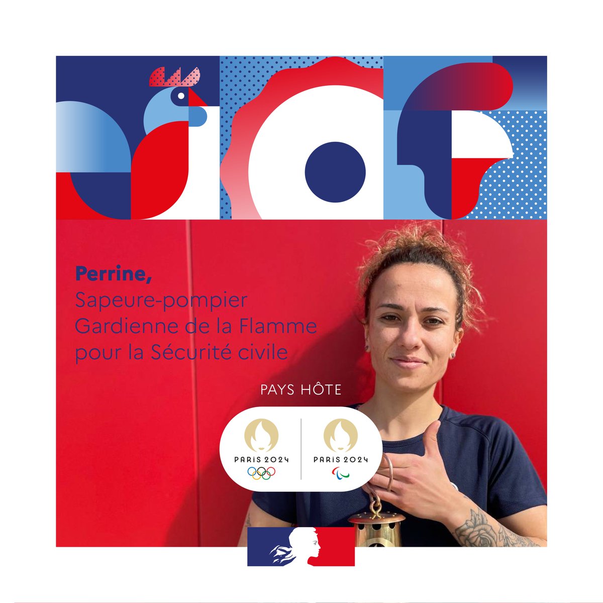 #EquipeDesFrançais 🔥 | Perrine est Sapeure-pompier en #Gironde, elle fait partie des 25 gardiens de la Flamme Olympique pour la @SecCivileFrance. 

✔️ Son rôle, veiller à ce qu'elle ne s'éteigne jamais. 

En savoir ➕ : gironde.gouv.fr/Actions-de-l-E…