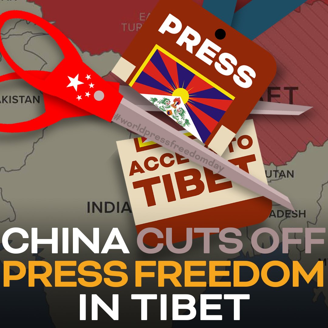 It's #WorldPressFreedomDay, but there's no press freedom in Chinese-occupied Tibet The world needs to know what's happening in Tibet. #China MUST allow the media to report freely in Tibet, and it must let the Tibetan people SPEAK FREELY to the press weblog.savetibet.org/2023/05/china-…