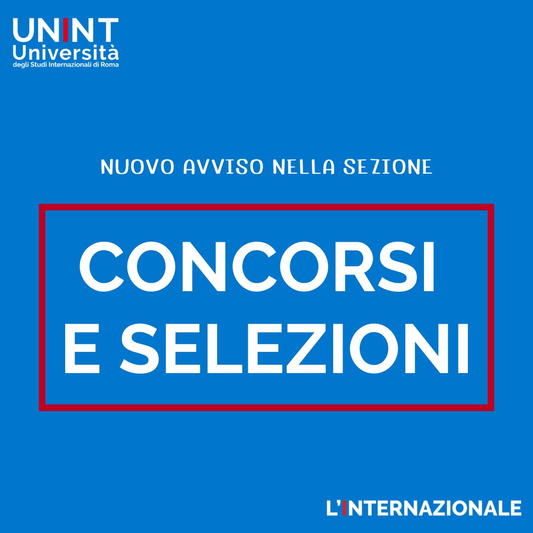 Sono indette le elezioni per un rappresentante degli studenti nel Senato accademico e di uno per il CUG. Maggiori informazioni sono disponibili al seguente link: unint.eu/ateneo/concors… #concorsi #elezioni #cug #unint #linternazionale