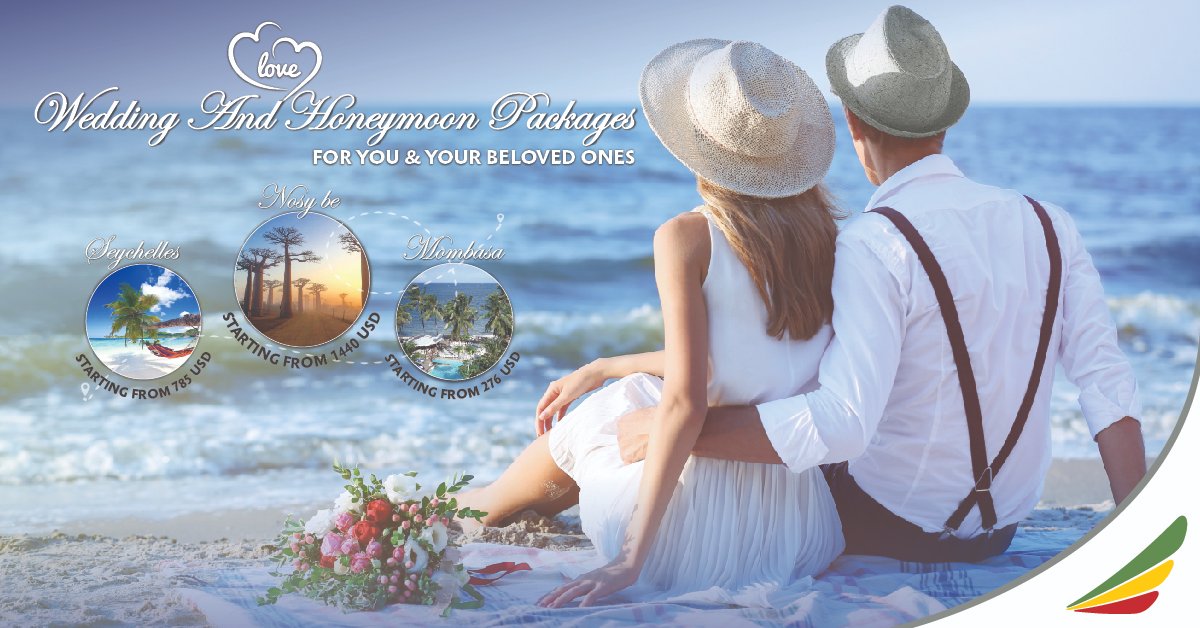 An exciting wedding and honeymoon package to Mombasa, Seychelles and Nosy Be! For more information, please visit our website at ethiopianholidays.com or call us at +25115174204/4207/4504. #FlyEthiopian #Ethiopianholidays#destinationwedding #beautifuldestinations
