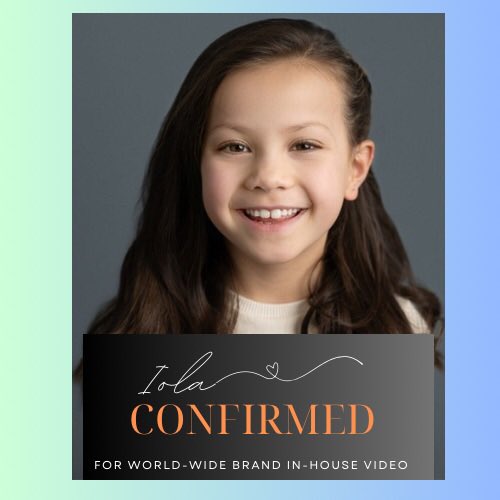 Congratulations to our young performer IOLA confirmed for popular worldwide brand in-house video campaign! 

#childactor #childperformer #childmodel #talent #agency #bookedit