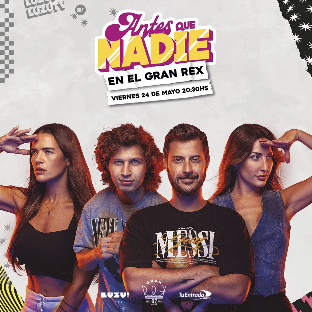 Antesquenadie__'s tweet photo. AQN VUELVE AL GRAN REX EL 24 DE MAYO 💘🫶🏻 

Estamos felices de volver a compartir una noche de jijeo puro con ustedes 🥹 El 24/5 a las 20:30hs NUEVO SHOW de #AntesQueNadie 😎 Tus entradas en https://t.co/Pb9qsWSI7J 🎫 https://t.co/9hmgdsyuIT