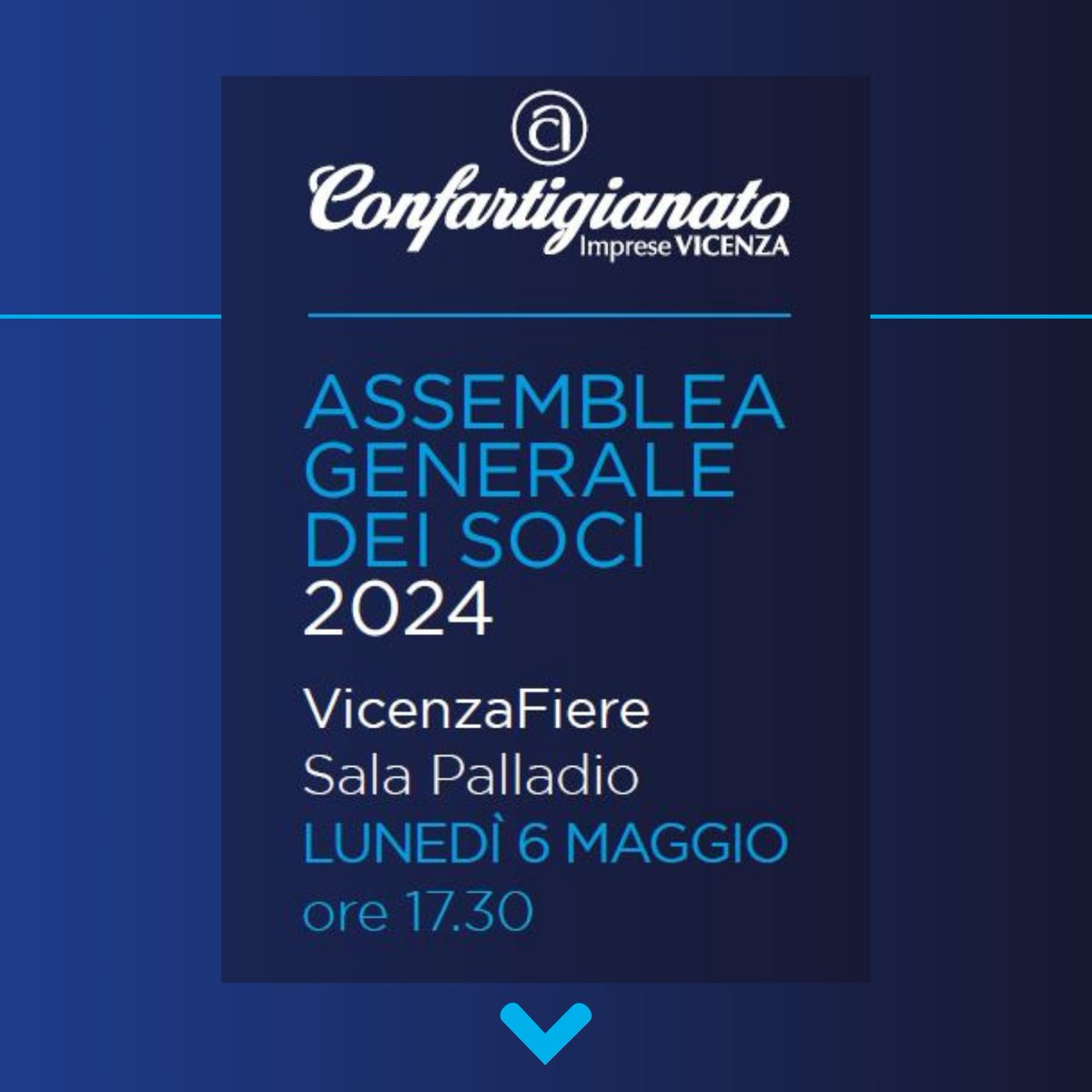 Lunedì 6 maggio ti aspettiamo all’𝐀𝐬𝐬𝐞𝐦𝐛𝐥𝐞𝐚 𝐏𝐮𝐛𝐛𝐥𝐢𝐜𝐚 𝐝𝐢 𝐂𝐨𝐧𝐟𝐚𝐫𝐭𝐢𝐠𝐢𝐚𝐧𝐚𝐭𝐨 𝐈𝐦𝐩𝐫𝐞𝐬𝐞 𝐕𝐢𝐜𝐞𝐧𝐳𝐚! In Fiera, aperta al pubblico, sul tema: 𝐋’𝐄𝐮𝐫𝐨𝐩𝐚 𝐩𝐞𝐫 𝐥𝐞 𝐢𝐦𝐩𝐫𝐞𝐬𝐞.
Riserva il tuo posto!👇
bit.ly/4bnPj2e