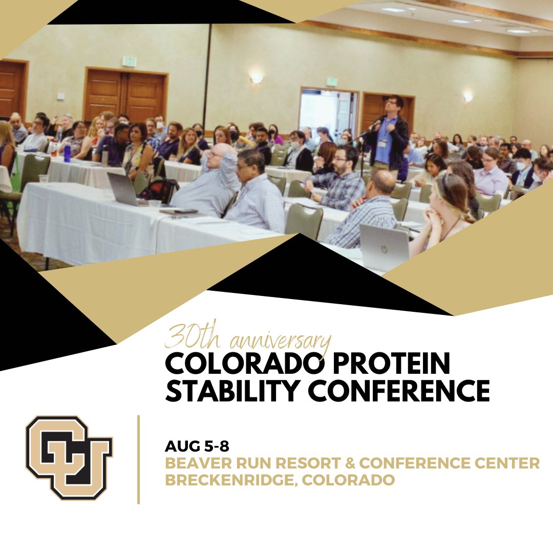 The 30th Anniversary of the Colorado Protein Stability Conference is open for registration! Save your spot and get early registration pricing today >>> bit.ly/3JfwQco *To foster the exchange of information, attendance will be limited to the first 200 registrants*