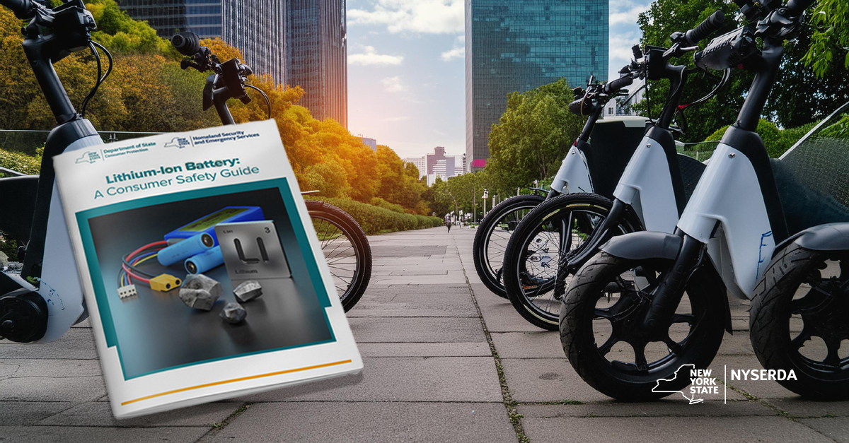 🚴 It's National Bike Month! The perfect time to use pedal-power & hit the road or give biking a try! If your ride is an electric bike or scooter, our battery safety guide has tips to keep you safe. From charging to maintenance, we've got you covered. on.ny.gov/3UIcgIw