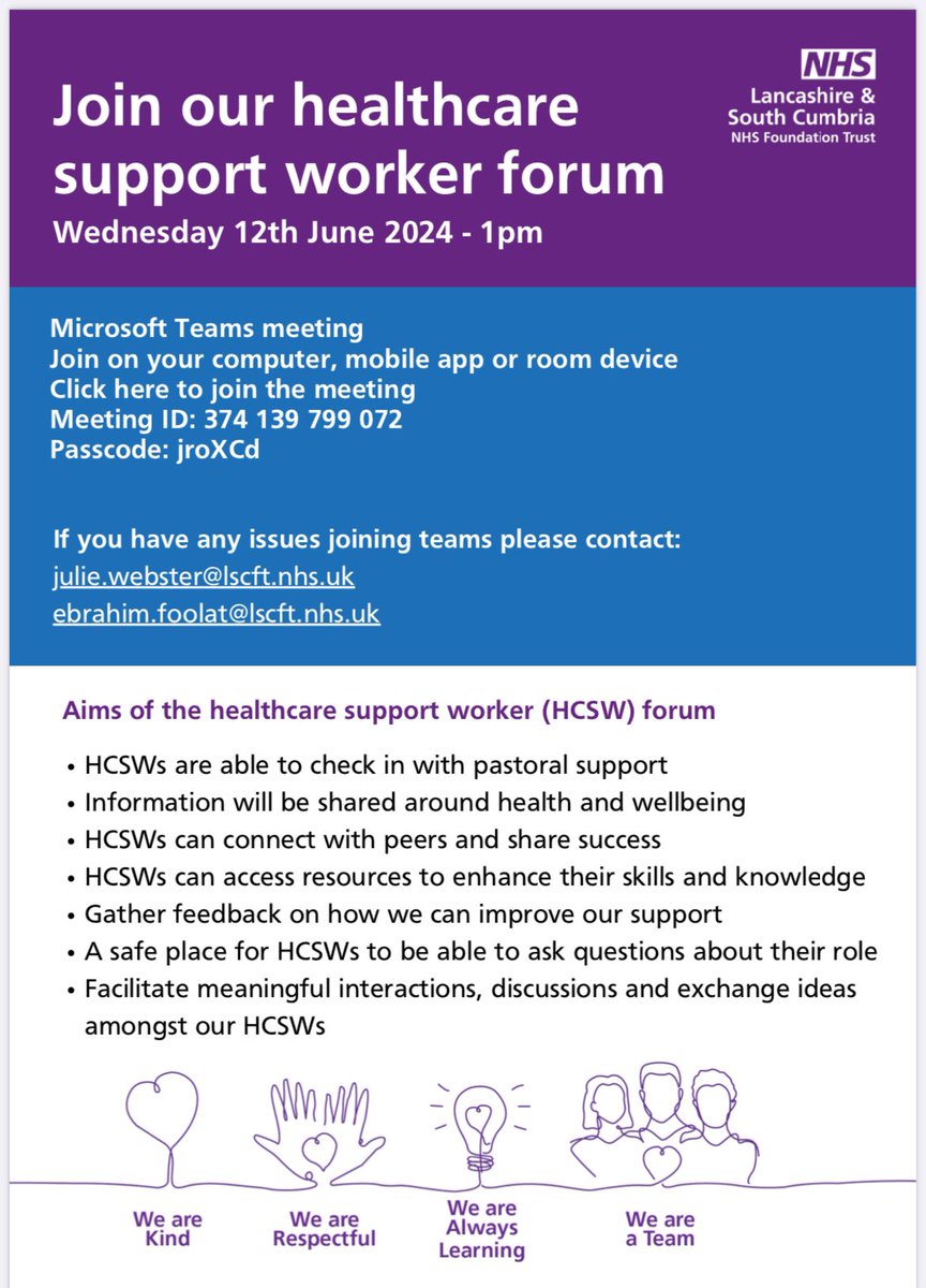 We Enjoyed this weeks forum so much we are going to do it again @WeAreLSCFT @GoalsOlivers @ChrisOliverNHS @pauljebb1 @MHsaferstaffing @RebeccaLSimpson @CharlotteNic7 @CLHarrington19 #weareHCSWs