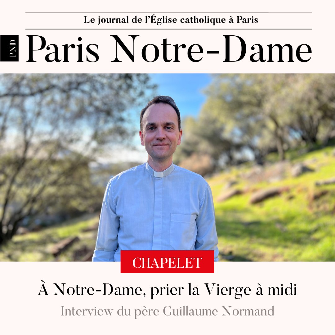 [ARTICLE OFFERT 📰] 📿 Durant tout le mois de mai, traditionnellement dédié à la #ViergeMarie, le chapelet sera récité sur le parvis de @notredameparis, tous les jours à midi. 💬 Entretien avec le P. Guillaume Normand, vice-recteur de la cathédrale. 👉 diopa.fr/prierNotreDame