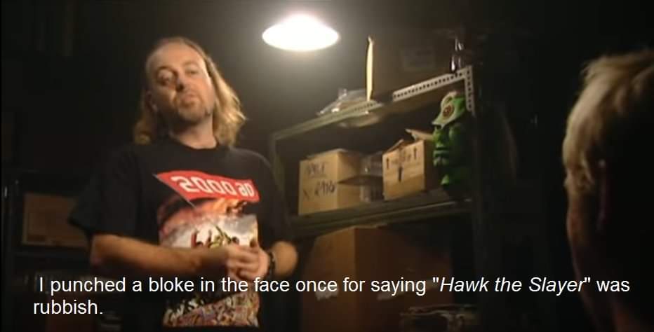 It's now tradition to include this @BillBailey image in any conversation regarding Hawk the Slayer.