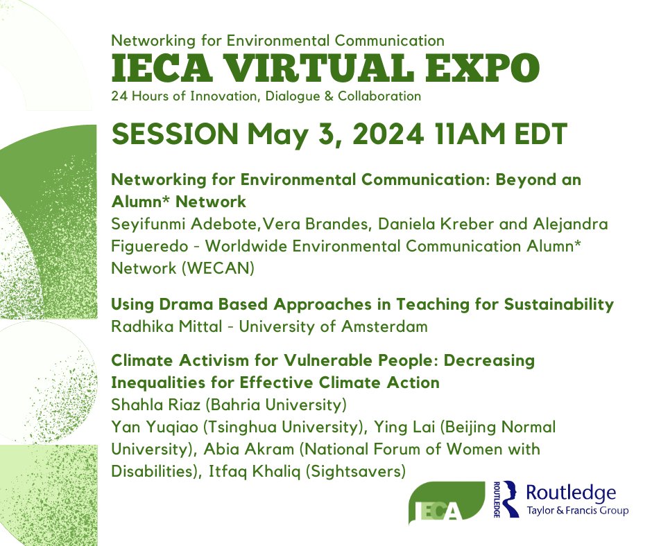 Our 24-hour marathon is still going! 8 more hours to go. Here are some upcoming sessions. Complete programme and Zoom links: theieca.org/page/EC-EXPO #Sustainability #EnvComm #EnvironmentalJournalism #SciComm