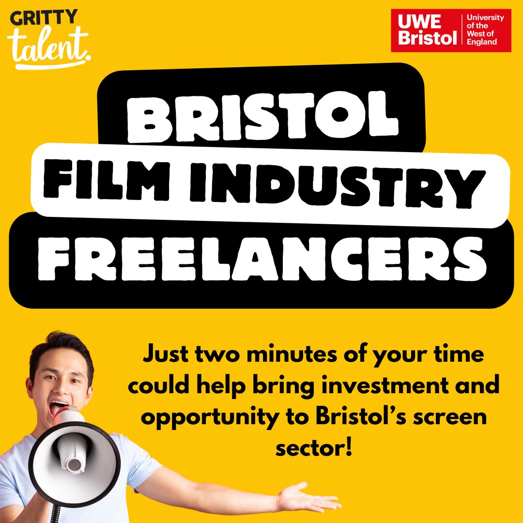 🚨Bristol Film Freelancers🚨 If you have just two minutes to spare and want to support the region’s screen sector through this UWE research project, you can fill out this short survey: shorturl.at/abnE3 More info: shorturl.at/drtD2