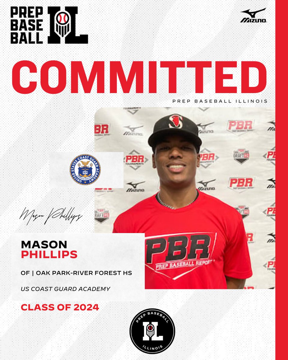 Prep Baseball Illinois (@prepbaseballil) on Twitter photo OF Mason Phillips (Oak Park-River Forest, 2024) commits to the US Coast Guard Academy.
Phillips is ranked No. 92 in the state's senior class.
(<a href="/CGA_Baseball/">Coast Guard Baseball</a> | <a href="/oprfbaseball/">OPRF Baseball</a>)
👤: loom.ly/srKx6Vw OF Mason Phillips (Oak Park-River Forest, 2024) commits to the US Coast Guard Academy.
Phillips is ranked No. 92 in the state's senior class.
(<a href="/CGA_Baseball/">Coast Guard Baseball</a> | <a href="/oprfbaseball/">OPRF Baseball</a>)
👤: loom.ly/srKx6Vw