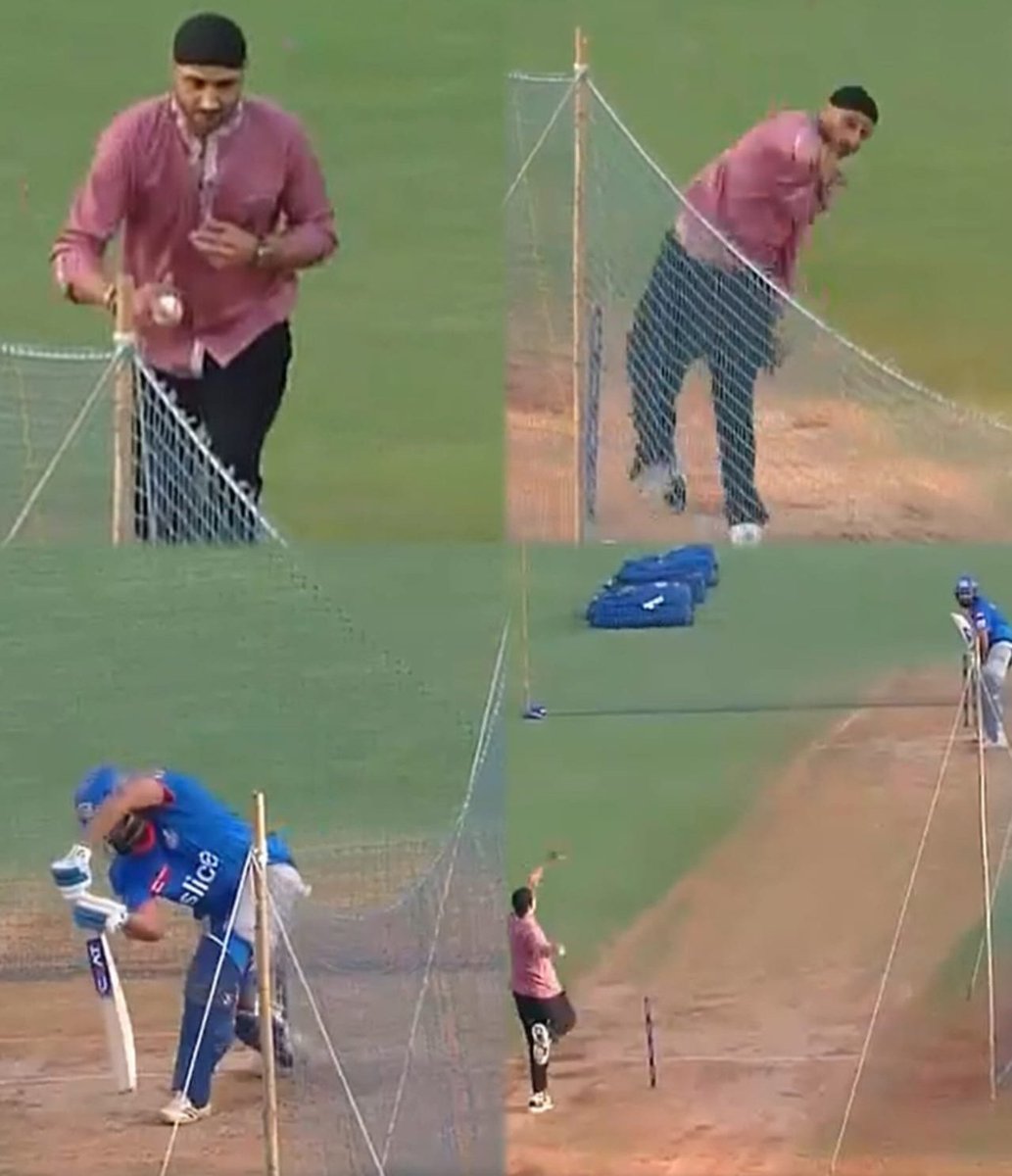 Harbhajan Singh bowling to Rohit Sharma in the nets session.

What a moment ❤️🥹!!