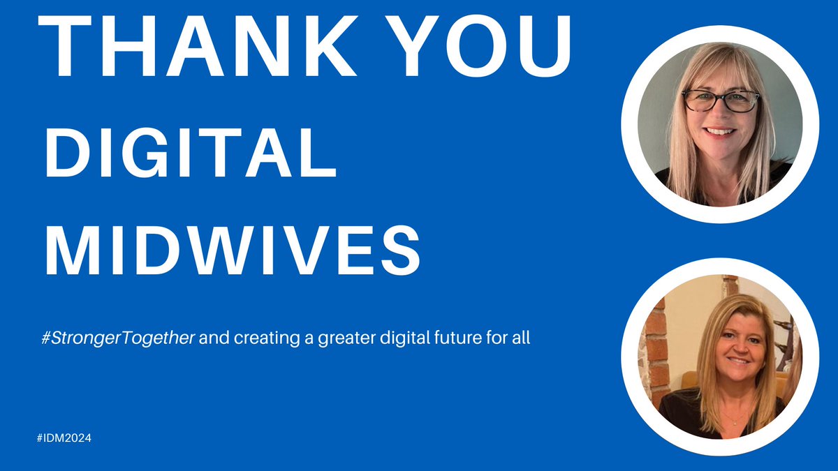 On #IDM2024 I give thanks to the hard work of digital midwives In the national team, we're lucky to have @JulesGudgeon @Dawnie_cross driving change, breaking down barriers to address digital exclusion, and making us all #StrongerTogether Thank you.