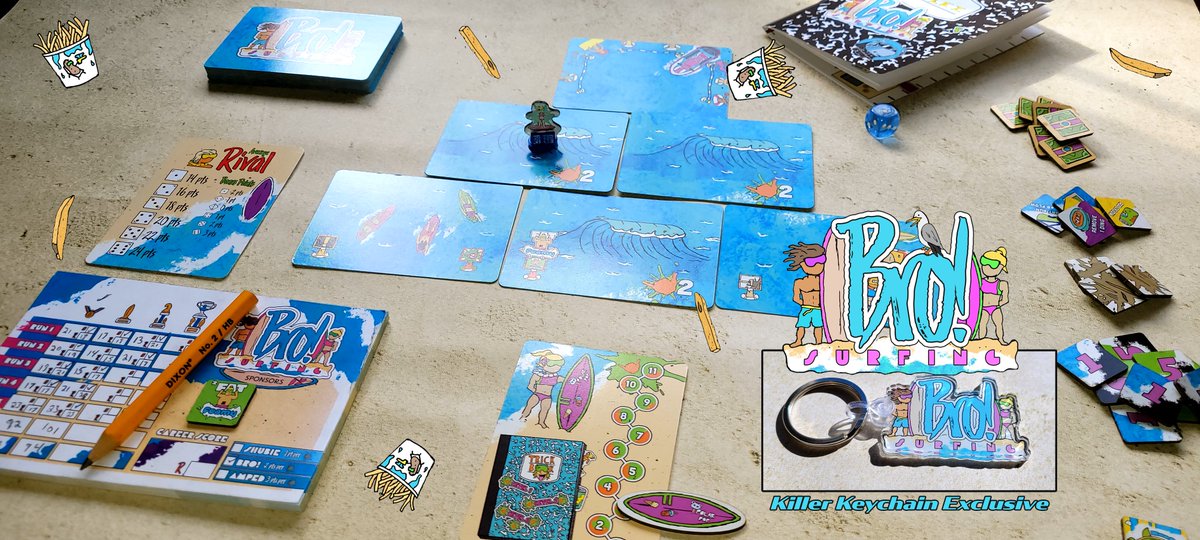 UpsizeFun's tweet image. Bro! Surfing is now running a @thegamecrafter Crowd Sale. Back now and receive an exclusive keychain as a token of my appreciation for the support. 

More backers = lower price for everyone! 

Back now: thegamecrafter.com/crowdsale/bro-…

#boardgames #tabletopgames #tabletopgaming