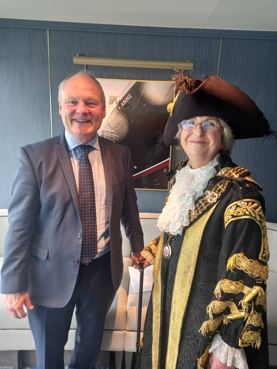 Proud to be on board the Queen Anne for the blessing of the ship by Bishop of Winchester. Joined by Royston Smith MP and others for this special celebration.