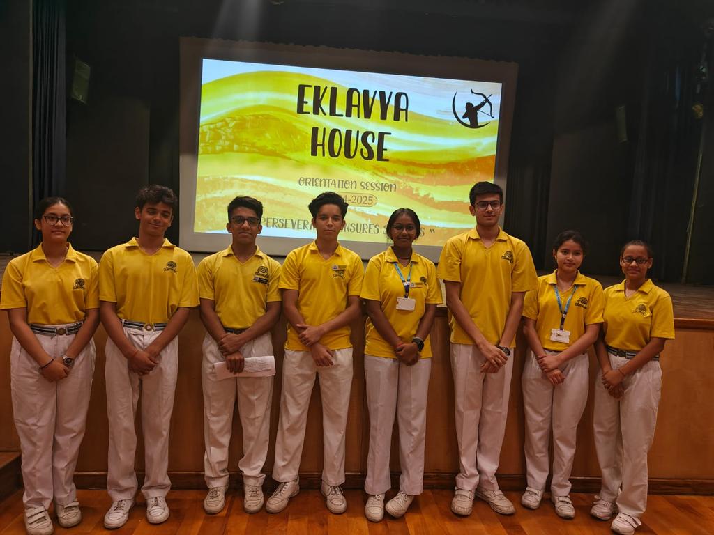 Eklavya house had its interactive session today, ie, on 3rd of May in the auditorium. The story of Eklavya was shown with the moral , perseverance leads to success ,which is also the motto of the House.