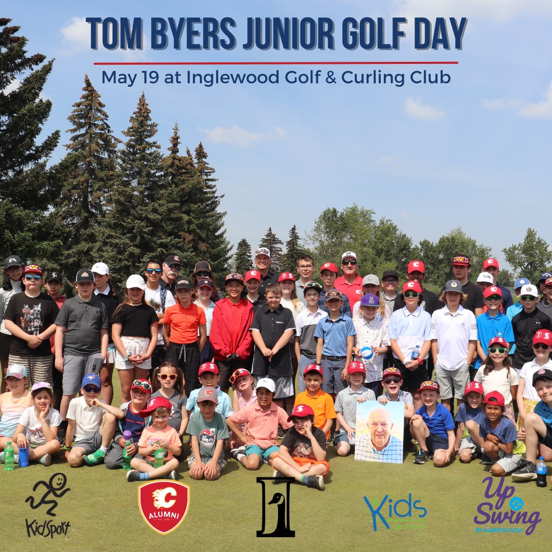 We have spots left in the Tom Byers Junior Golf Day! Join us as we celebrate the late Tom Byers and junior golf. Registration is open now for kids aged 6-15! Register using the link below! upswinggolf.ca/event/tom-byer… @KidSportCalgary @KidsUpFrontCalg @AlumniFlames @Golf_Inglewood