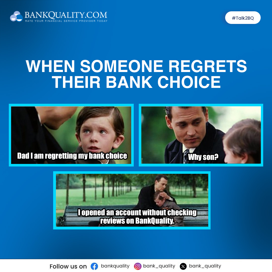 'Make the right bank choice! Avoid regrets by reading @bankquality reviews. Stop, think, and decide wisely. 

#bankquality #financialwisdom #smartdecisions #consumerinsights #researchfirst #moneymanagement #bankingtips #financialwellness #consumerwisdom #wisechoices