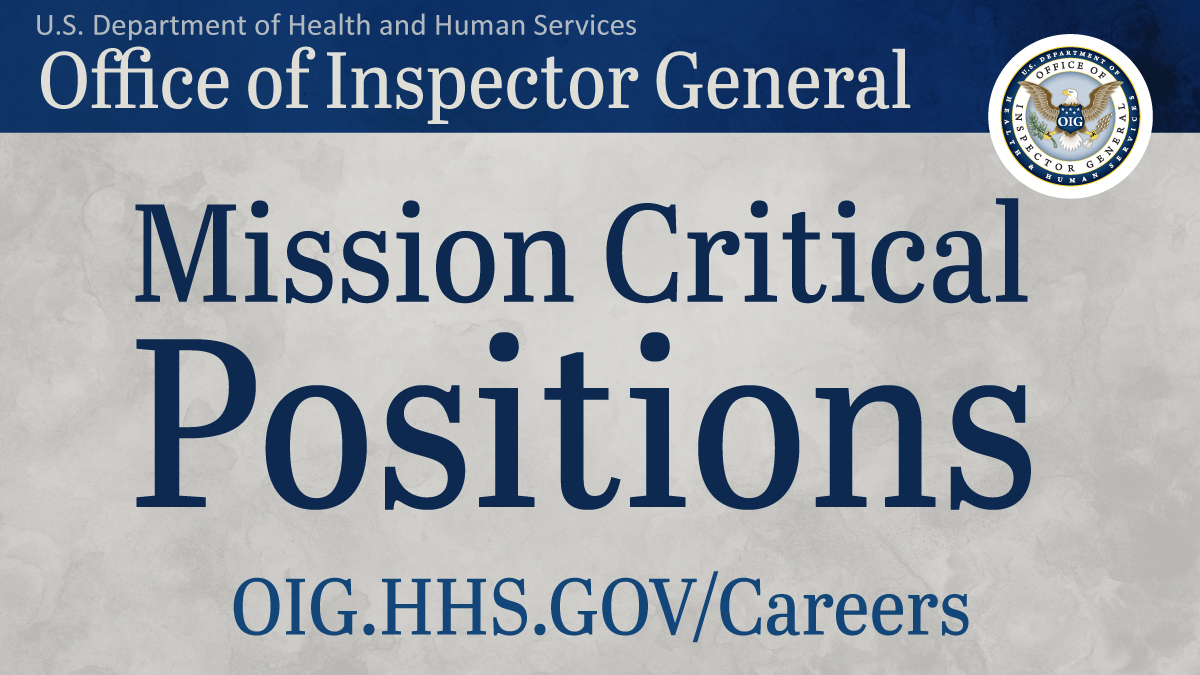 🔍 Explore #OIGCareers and learn how HHS-OIG employees work tirelessly to uphold the economy, efficiency, and integrity of HHS programs. Discover our mission-critical positions: direc.to/fh2A