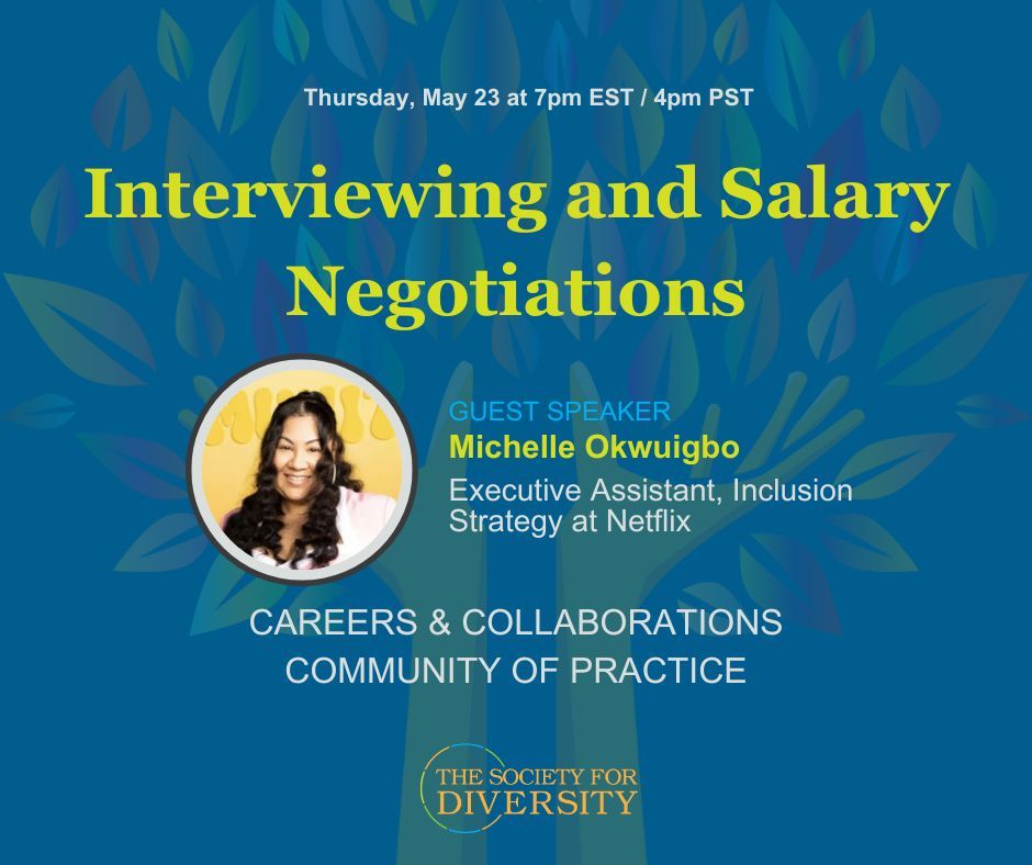 FREE #CareersAndCollaborations #CommunityOfPractice #LinkedInLive Event!

Join us and special guest Michelle Okwuigbo from #Netflix for an exclusive session on Interviewing and #SalaryNegotiation on 📅 May 23 at 7 PM EST / 4 PM PST! 

#JobSearch